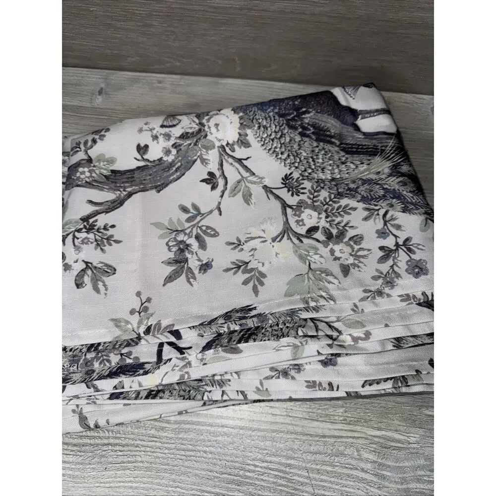 2 Sets Laura Ashley Peacock Curtain Panels 38x108 Belvedere Floral Blue Green